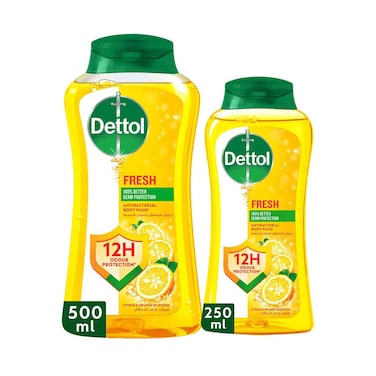 Dettol Fresh Shower Gel &amp; Body Wash Citrus &amp; Orange Blossom 250ml + 500ml
