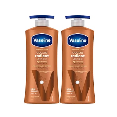 Vaseline Body Lotion Cocoa Radiant For Dry to Very Dry Skin 400mlx2 Pieces