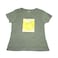تي شيرت نسائي بطبعة - لون الميرمية (Sage) - XS+