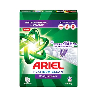 Ariel Automatic Detergent Powder Fast Dissolving With Downy Lavender 2.25kg