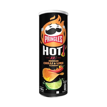رقائق بطاطس برينجلز هوت مكسيكي بنكهة الفلفل الحار والليمون 160 جرام