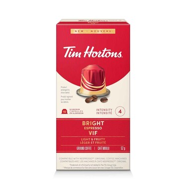 Tim Hortons Bright Espresso Light &amp; Fruity Coffee Capsules 52g