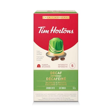 Tim Hortons Decaf Espresso Balanced &amp; Smooth Coffee Capsules 52g