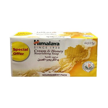 صابون هيمالايا بار مغذي بالكريم والعسل 125 جرامًا × 6 قطع