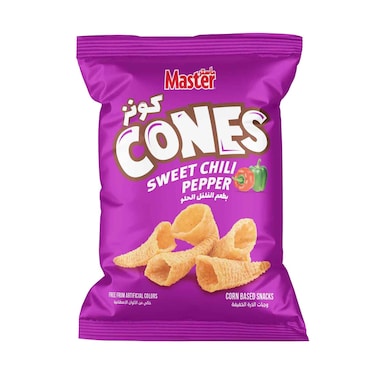 Master Cones Corn Based Snacks With  Sweet Chilli Pepper 60g