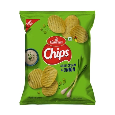 رقائق البطاطس بالكريمة الحامضة والبصل من هالديرامز 120 جرام