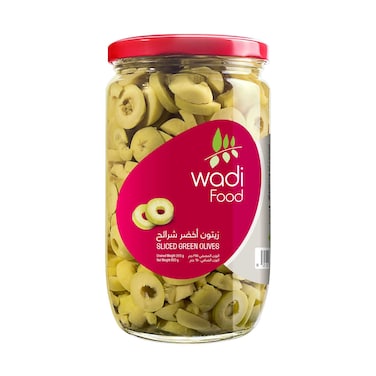 Wadi Food Sliced Green Olives 355g