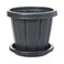 Cosmoplast Plastic Cedargrain Round Flowerpot 10 Inch With Tray assorted