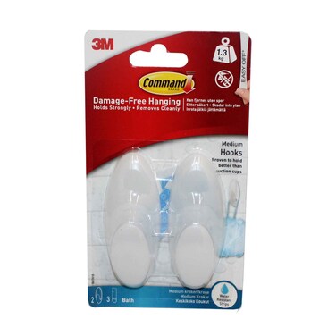 3M Command Bath Medium 2 Hooks