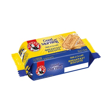 Bakers Good Morning Breakfast Biscuits With Milk &amp; Cereals Flavour 50g