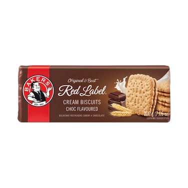 Bakers Red Label Cream Biscuits With Chocolate Flavoured 200g