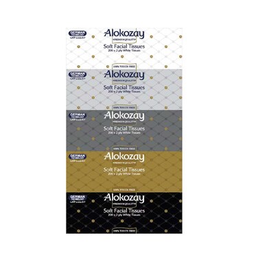 Alokozay Soft Facial Tissue 200 Sheets 5 Pieces