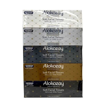 Alokozay Soft Facial Tissue 150 Sheets 5 Pieces