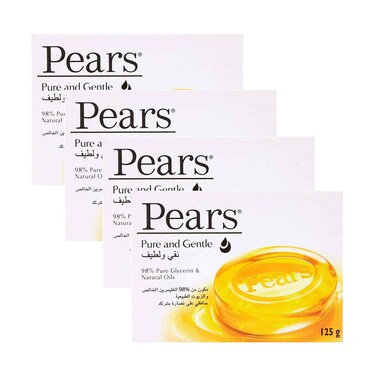 Pears Pure &amp; Gentle Bathing Bars 125gx4 Pieces