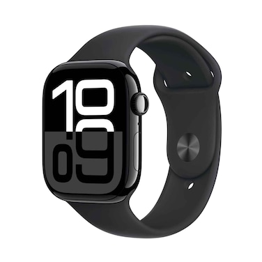 Apple Watch Series 10 GPS 46mm Jet Black Aluminium Case with Black Sport Band - Small/Medium