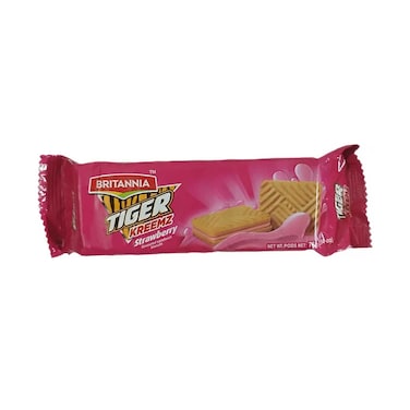 Britannia Tiger Kreemz Strawberry Flavoured Sandwich Biscuits 72g