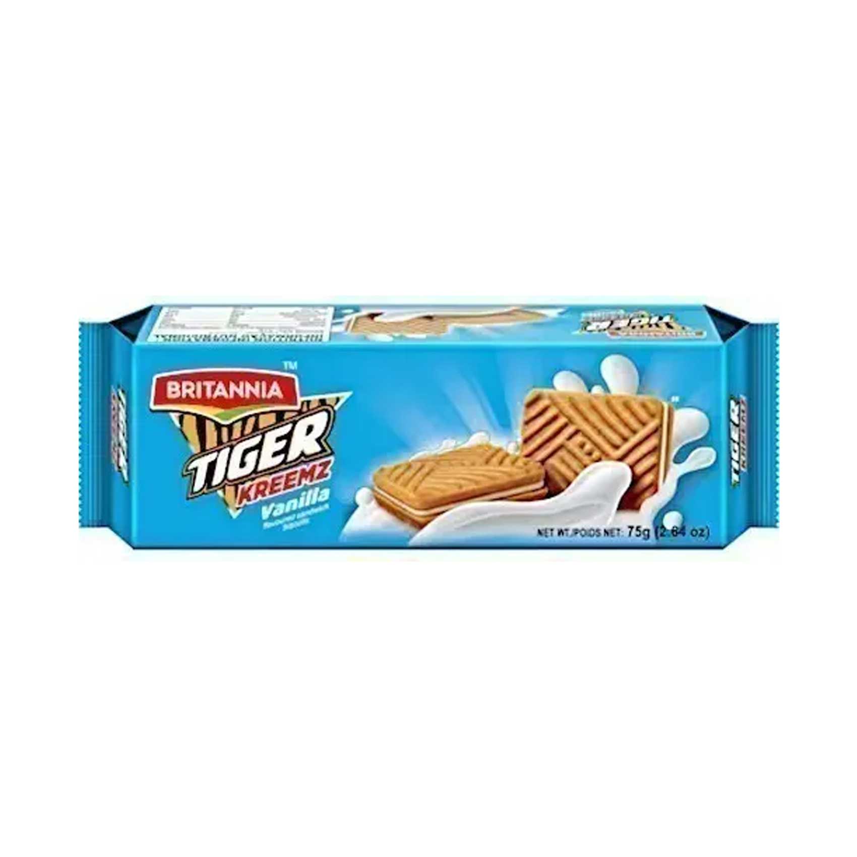 Britannia Tiger Kreemz Vanilla Flavoured Sandwich Biscuits 72g