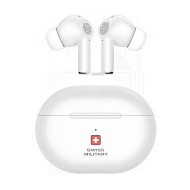 Swiss Military Tws Delta5 Wireless Bluetooth Earbuds - White