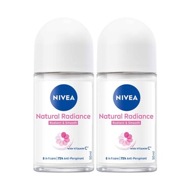 Nivea Deodorant Roll On Natural Radiance 50mlx2 Pieces
