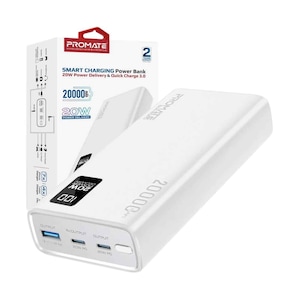 Promate Power Bank 20000mAh Dual USB-C Assorted