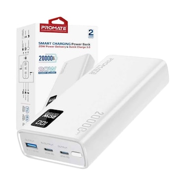 Promate Power Bank 20000mAh Dual USB-C Assorted