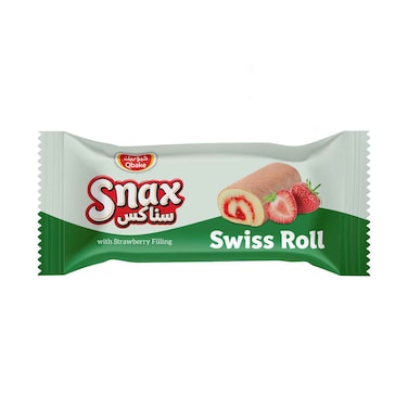 Qbake Snax Swiss Roll Mini With Strawberry Filling 20g