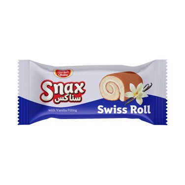 Qbake Snax Swiss Roll With Vanilla Filling 55g