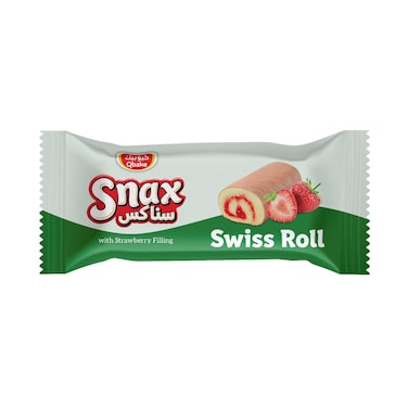 Qbake Snax Swiss Roll With Strawberry Filling 55g