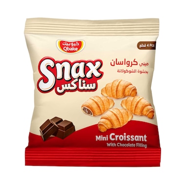 Qbake Snax Mini Croissant With Chocolate Filling 11g