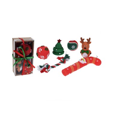 Christmas Dog Toy Xmas Set 6 Pieces