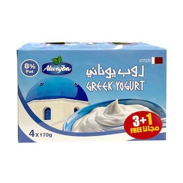 زبادي يوناني سادة من الوجبة ١٧٠ غرام × ٤ قطع