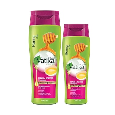 Dabur Vatika Repair &amp; Restore Shampoo Honey &amp; Egg With Nourishing Vatika Oils 400ml+200ml