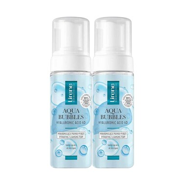 Lirene Aqua Bubbles Hyaluronic 4D Hydrating Cleansing Foam 150mlx2 Pieces