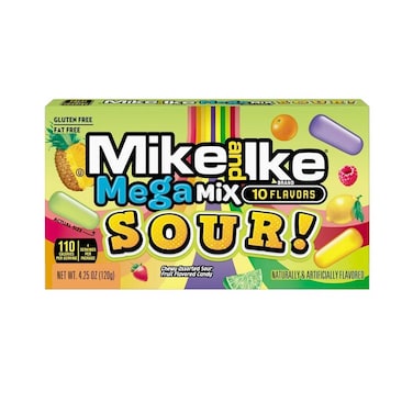 حلوى ميجا ميكس من مايك آند إيك بنكهة الفواكه المتنوعة 120 جرام