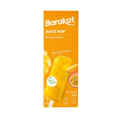 Barakat Juice Pop Mango Passion Flavor With Real Fruit Bits 80ml