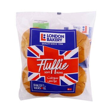 London Bakery Flffie Soft Buns 4 Pieces 240g