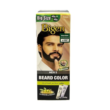 Bigen Men's Beard Color B102 Brown Black 80g