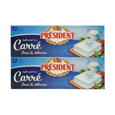 President Creamy Cheese Squares 12 Portions 168gx2 Pieces