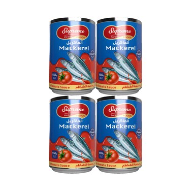 Supreme Foods Mackerel In Tomato Sauce 155gx4 Pieces