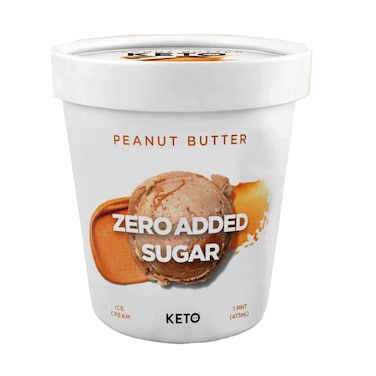 كيتو آيس كريم زبدة الفول السوداني ثلاثية 473 مل