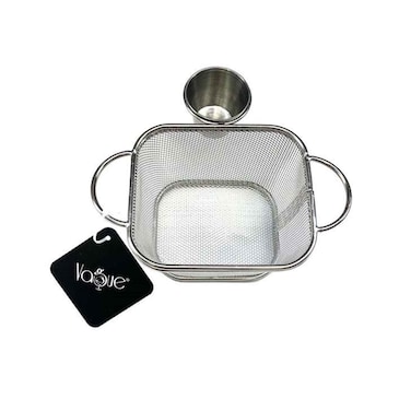 Vague Stainless Steel Fry Basket With Sauce Dish