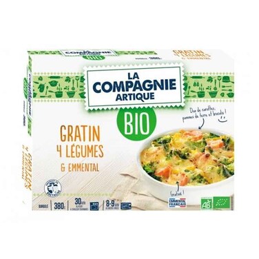 La Compagnie Artique Frozen Organic Ready Meal Gratin 4 Emmental Vegetables 380g