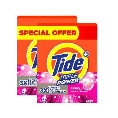 Tide Laundry Detergent Powder Triple Power With Downy Floral Breeze 2.5kgx2 Pieces