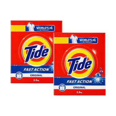 Tide Fast Action Detergent Powder Original 2.5kgx2 Pieces Assorted