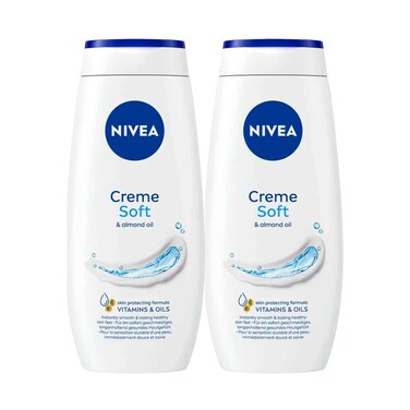 جل استحمام نيفيا بيور كريم سوفت وزيت اللوز 250 مل × قطعتين