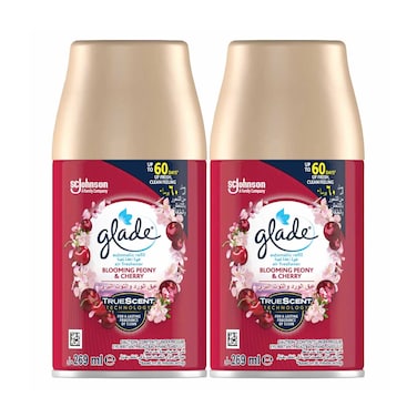 Glade Auto Refill With Blooming Peony &amp; Cherry Air Freshener 269mlx2 Pieces