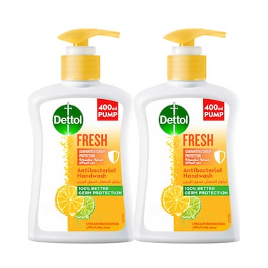 Dettol Fresh Anti-Bacterial Hand Wash Citrus &amp; Orange Blossom Scent 400ml x2 pieces