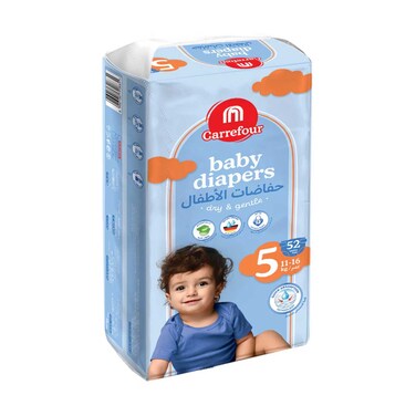 Maf Carrefour Baby Diapers With Aloe Vera Size 5 11-16kg 52 Diapers