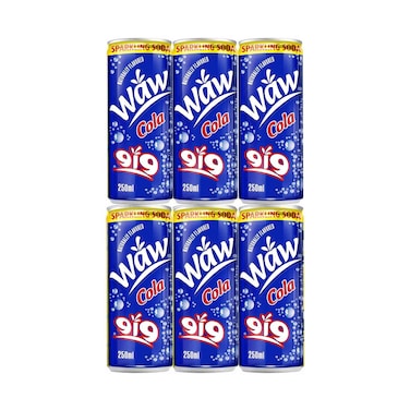 مشروب غازي بنكهة الكولا من واو 250 مل × 6 قطع