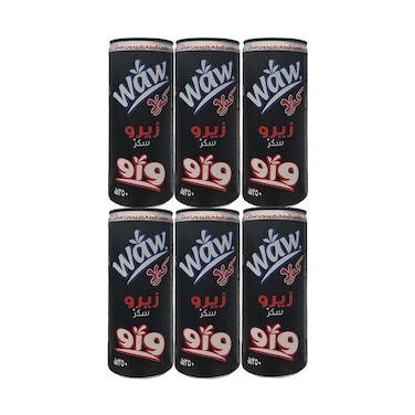 Waw Cola Zero Sugar Carbonated Drink 250mlx6 Pieces